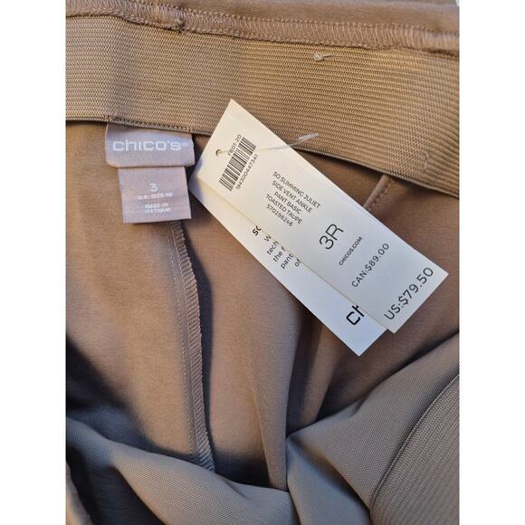 NWT Chico's Slimming Juliet Side Vent Ankle Pant Basic Toasted Taupe  Sz 3R =XL - Picture 4 of 5